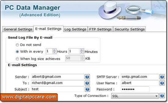 Screenshot of Keylogger PC Monitoring Software