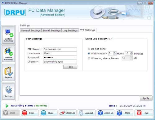 FTP settings